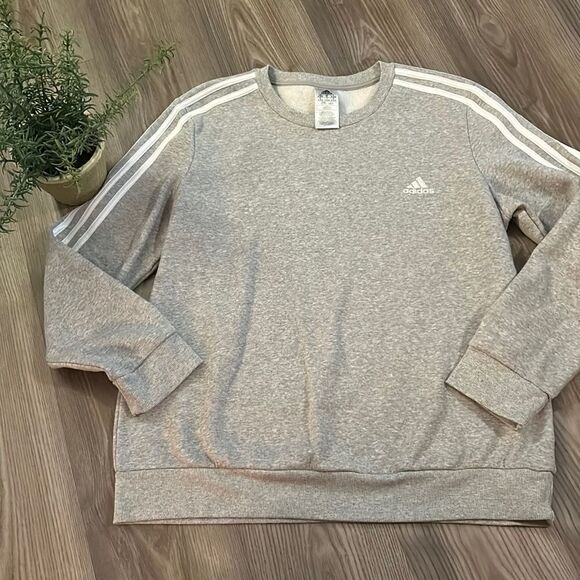 EUC GIRLS XL ADIDAS SUPER SOFT CREW NECK SWEATSHIRT GRAY - Picture 1 of 4
